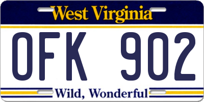 WV license plate OFK902
