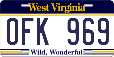 WV license plate OFK969