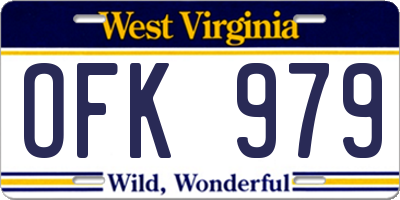 WV license plate OFK979