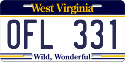 WV license plate OFL331