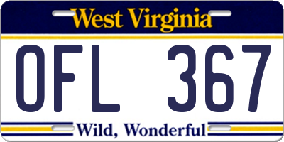 WV license plate OFL367
