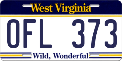WV license plate OFL373