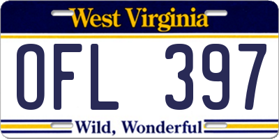 WV license plate OFL397