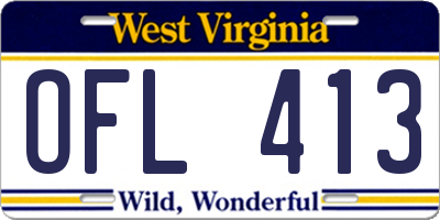 WV license plate OFL413