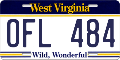 WV license plate OFL484