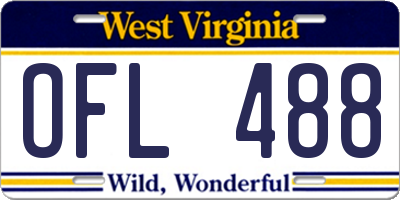 WV license plate OFL488