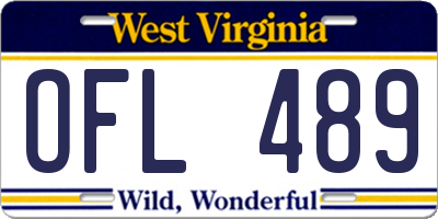 WV license plate OFL489