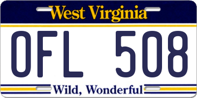 WV license plate OFL508