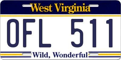 WV license plate OFL511