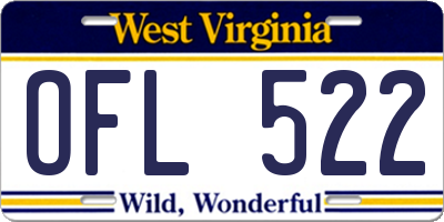 WV license plate OFL522