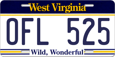 WV license plate OFL525