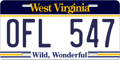 WV license plate OFL547