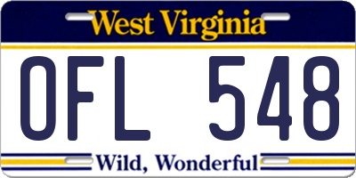 WV license plate OFL548