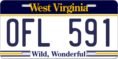 WV license plate OFL591