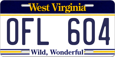 WV license plate OFL604