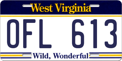 WV license plate OFL613