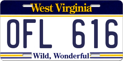 WV license plate OFL616