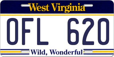 WV license plate OFL620