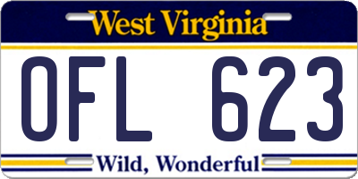 WV license plate OFL623