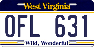 WV license plate OFL631