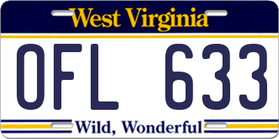 WV license plate OFL633