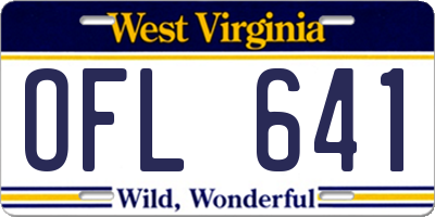 WV license plate OFL641