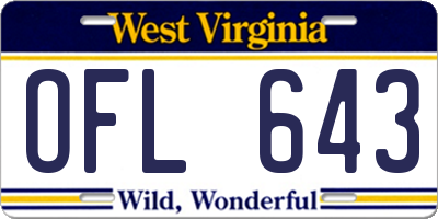 WV license plate OFL643