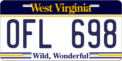 WV license plate OFL698