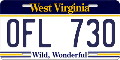 WV license plate OFL730