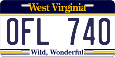 WV license plate OFL740
