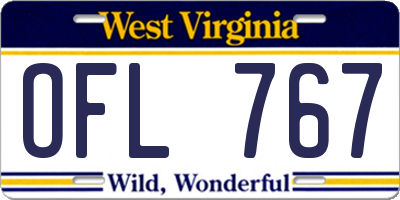 WV license plate OFL767