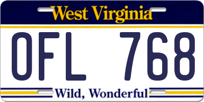 WV license plate OFL768