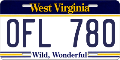 WV license plate OFL780