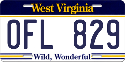 WV license plate OFL829