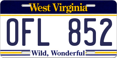WV license plate OFL852