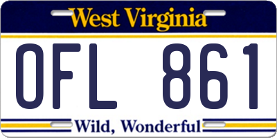 WV license plate OFL861