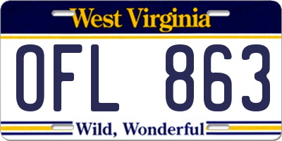 WV license plate OFL863