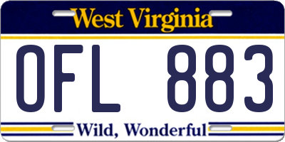 WV license plate OFL883