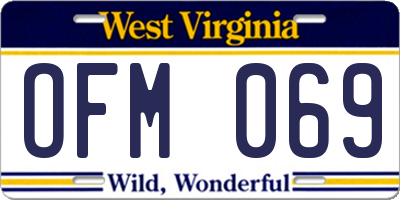 WV license plate OFM069