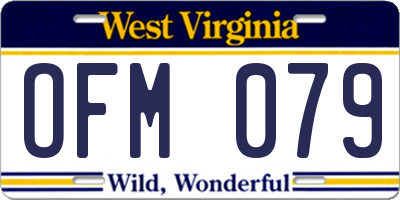WV license plate OFM079