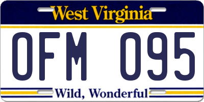 WV license plate OFM095