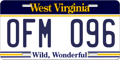 WV license plate OFM096