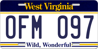 WV license plate OFM097