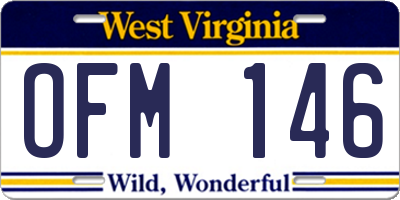 WV license plate OFM146