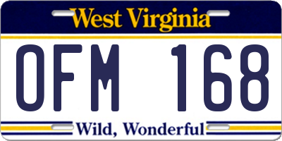 WV license plate OFM168