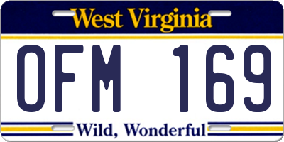WV license plate OFM169