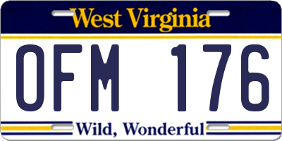 WV license plate OFM176
