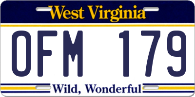 WV license plate OFM179