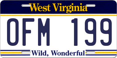 WV license plate OFM199