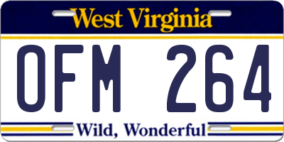WV license plate OFM264